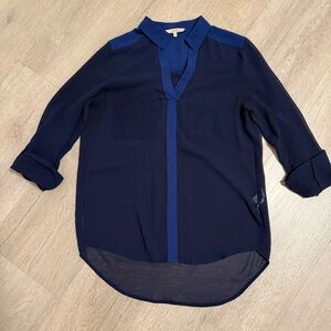RW&CO. Navy Sheer Blouse